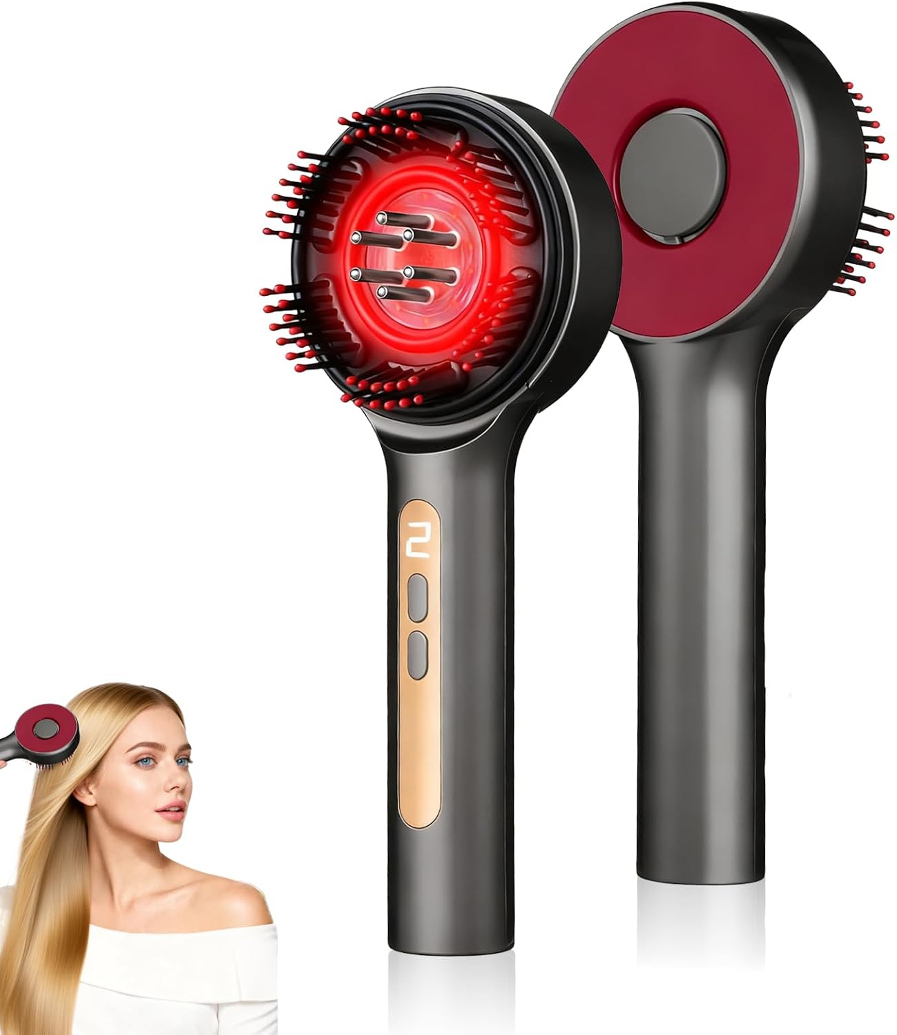 Electric Scalp Massager, 3-in-1 Hair Oil Applicator & Cordless Electric Head Massager, IPX7 Waterproof, Portable Scalp Brush for Home & Travel, White