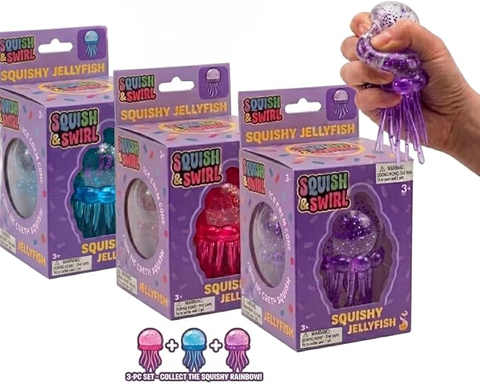 Nedoh Jellyfish,Jelly Fish Squishy,Squishy Fidget Toys,Slow Rising Sensory for Anxiety Stress Party Favors Purple