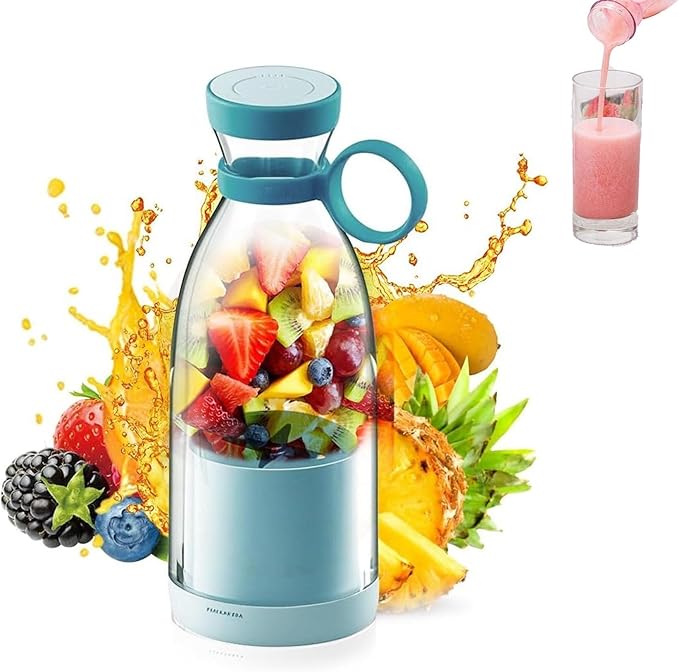 Portable Blender For Milkshakes Smoothies Fresh Juice Quick Charging Travel Cup USB-C With Lid Personal Blender Rechargeable For Gym Travel