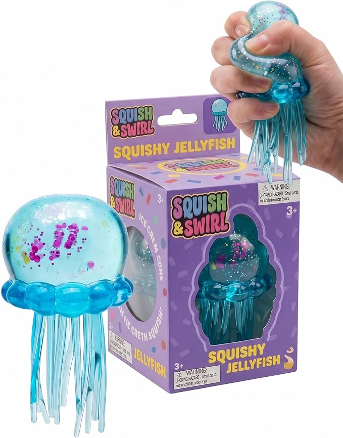Nedoh Jellyfish,Jelly Fish Squishy,Squishy Fidget Toys,Slow Rising Sensory for Anxiety Stress Party Favors Purple