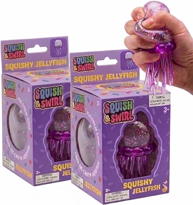 Nedoh Jellyfish,Jelly Fish Squishy,Squishy Fidget Toys,Slow Rising Sensory for Anxiety Stress Party Favors Purple
