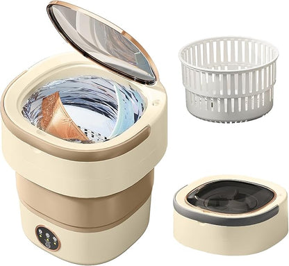 Portable Washing Machine 20L —Small Foldable Washer with Spin Basket, 3 Mode Deep Clean — Mini Laundry Machine for Travel, Dorms, Camping, Ideal for Baby Clothes, Underwear, Socks Gray