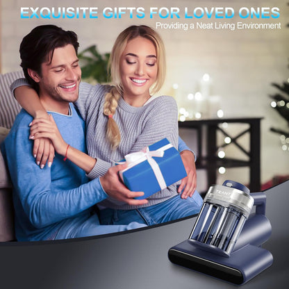 Teant Mattress Vacuum Bed Vacuum Cleaner with 253.7nm UV-C Light, Hyper Helix Motor with 16kPa Strong Suction & 33000 RPM/Min Tapping, HEPA Filter, 149℉ Heat & Ultrasonic & Anion for Bed and Pet.