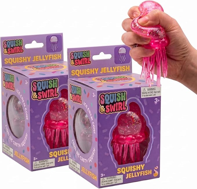 Nedoh Jellyfish,Jelly Fish Squishy,Squishy Fidget Toys,Slow Rising Sensory for Anxiety Stress Party Favors Purple