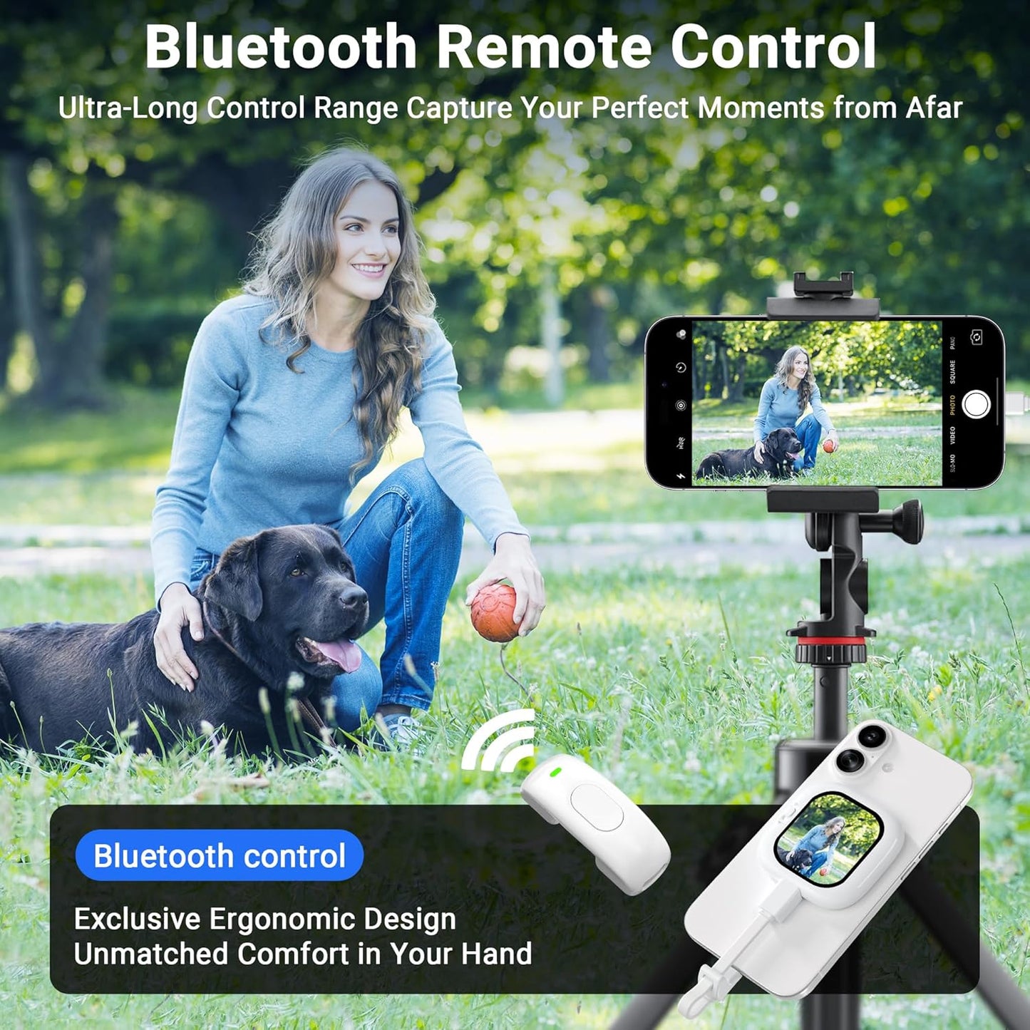 Vlogmate Mini Phone Vlog Selfie Monitor Screen, Phone Holder Clip Mount for Rear Camera Selfies/Vlogging/Live/TikTok,Selfie Screen Compatible with iPhone Back Camera Monitor Screen