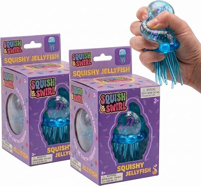 Nedoh Jellyfish,Jelly Fish Squishy,Squishy Fidget Toys,Slow Rising Sensory for Anxiety Stress Party Favors Purple